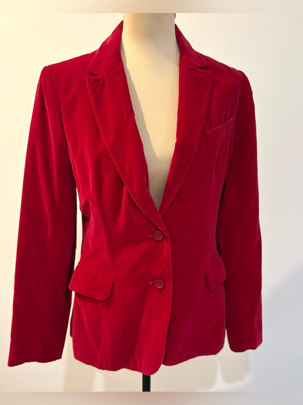 Vintage John Meyer Women’s 100% Velvet Red Size 10 Blazer Retro Velour Jacket